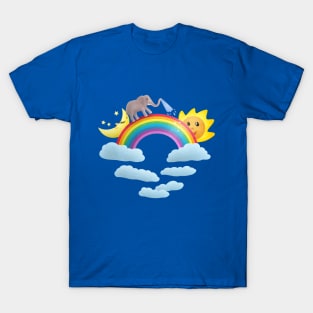 Starting a new day by crossing the rainbow bridge T-Shirt